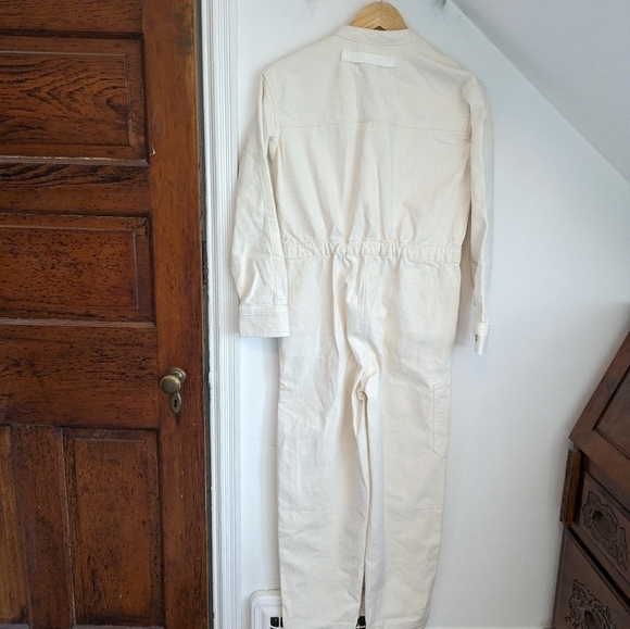 EVERLANE Bone Organic Cotton Canvas Salt Baked Jumpsuit Coverall NEW Size XXS - Picture 5 of 9